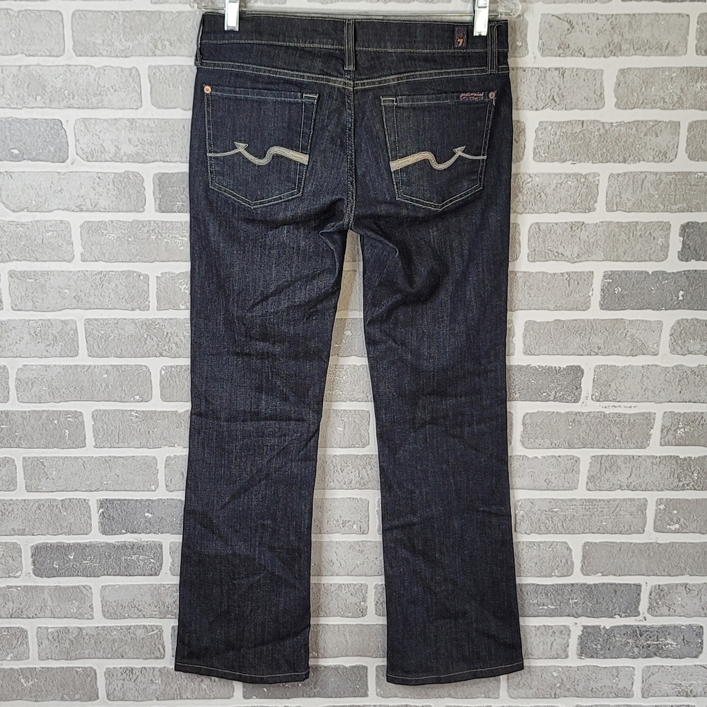 7 For All Man Kind Boot Cut Dark Wash Denim Women's Size 28 - Picture 6 of 13
